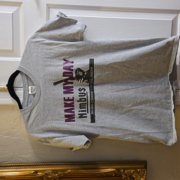 Gildan Tops - Gildan Nimbus Brewery Tucson Arizona "Make My Day" Short Sleeve Graphic Tee